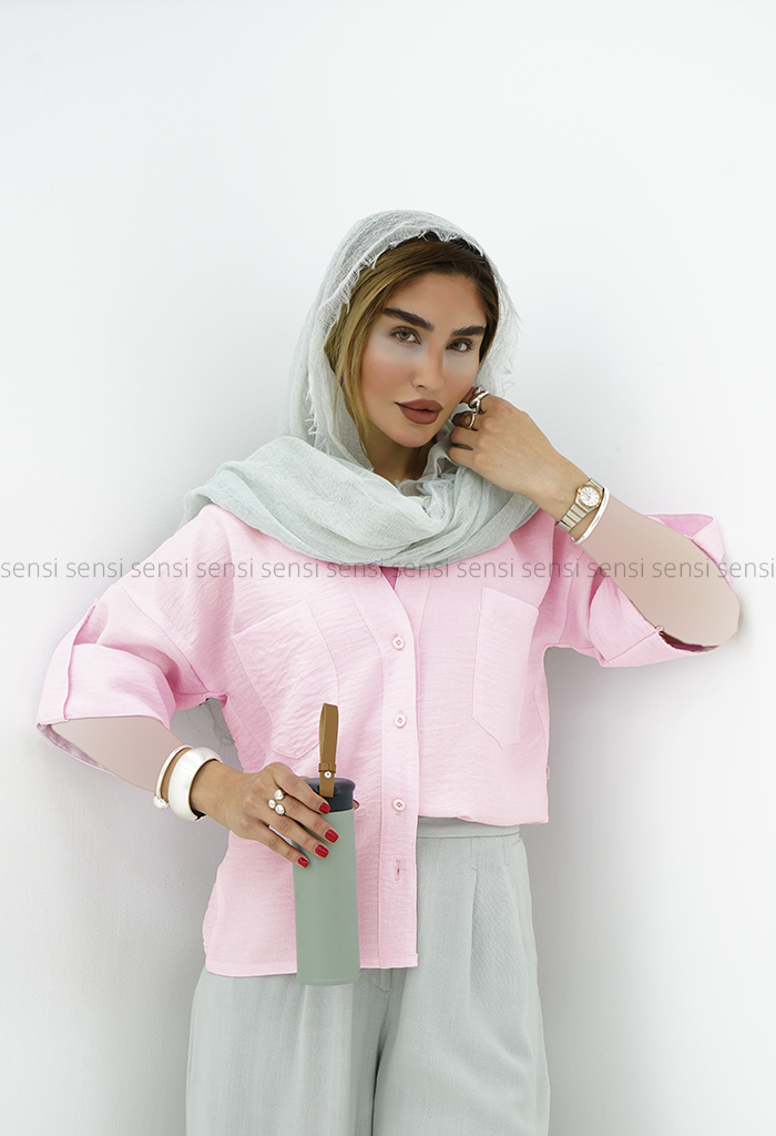 شومیز زنانه آستین پاگن دار کد1006372